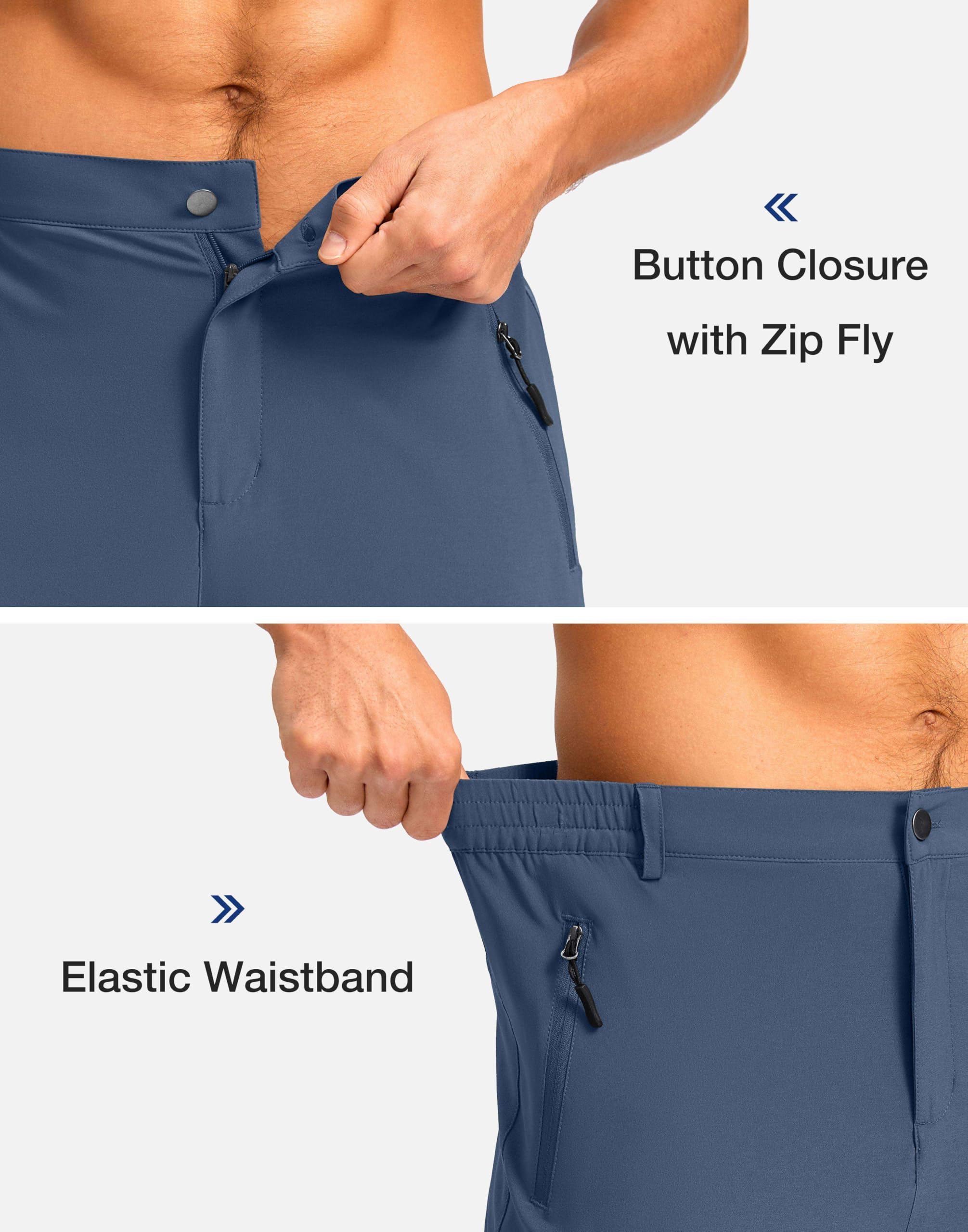 Pudolla Men's Hiking Shorts 11" Lightweight Cargo Work Shorts for Men Summer Travel Golf Casual Outdoor with 5 Pockets(Dark Navy XX-Large)