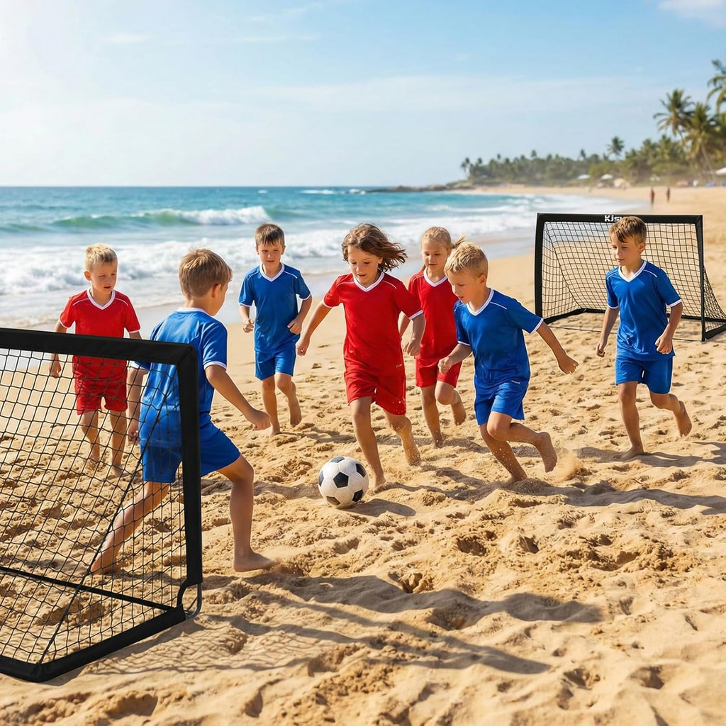 Skiennix Kids Soccer Goals - Set of 2 Pop-Up 4 x 3ft Training Nets for Outdoor & Indoor Play