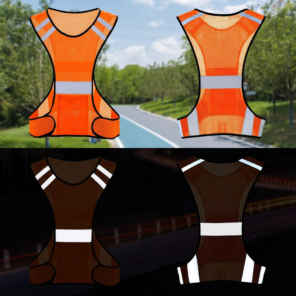 TCCFCCT Reflective Running Vest - High Visibility Gear with Large Pocket for Safety and Comfort