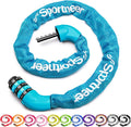 Sportneer Bike Lock - High Security 5-Digit Combination Anti-Theft Chain Lock | 3.2/3.6/4ft Heavy Duty for Bikes, Motorcycles, Scooters, and Gates - 4/6mm Thick, Keyless Design