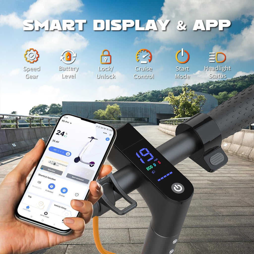 Skiennix Electric Scooter - High-Speed 19/21MPH | Long Range 21-28 Miles | Foldable with Dual Braking & Smart App