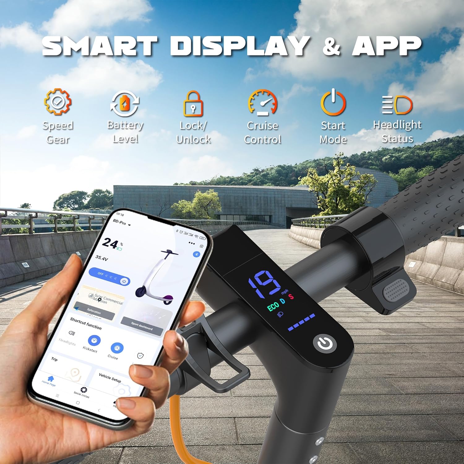 Skiennix Electric Scooter - High-Speed 19/21MPH | Long Range 21-28 Miles | Foldable with Dual Braking & Smart App