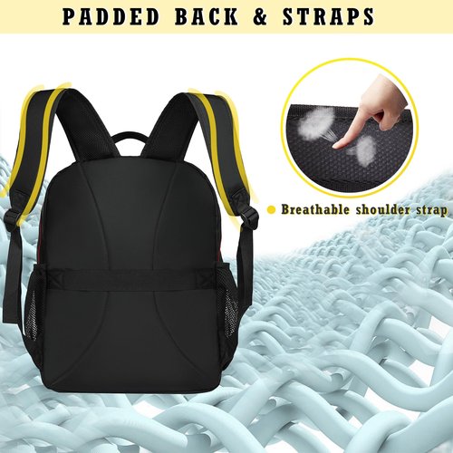 KUI WAN Backpack for Women and Men, 17'' Classical Nylon Bookbag with Multi-pockets Casual Daypack for College Work Travel