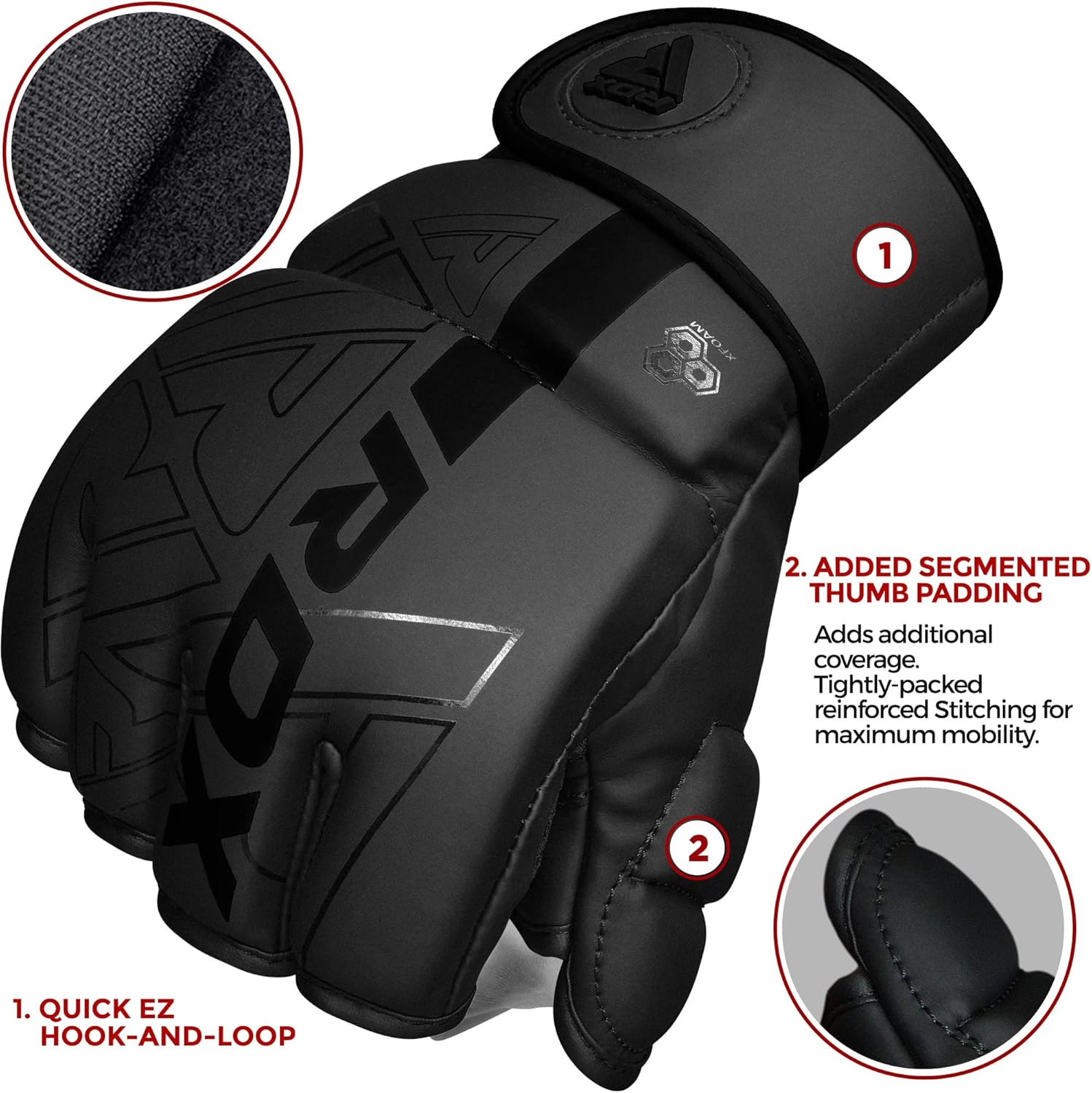 RDX MMA Gloves - Pre-Curved Mixed Martial Arts Mitts for Men & Women | Maya Hide Leather for Sparring & Training