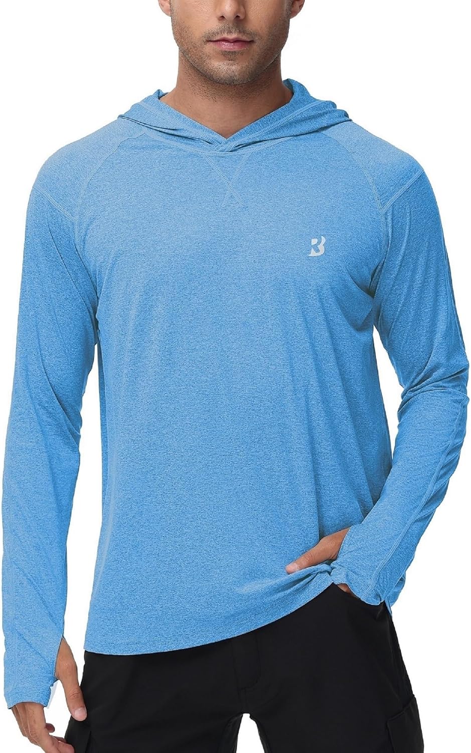 Roadbox Men's Fishing Shirt - UPF 50+ Long Sleeve UV Sun Hoodie for Hiking & Athletic Wear