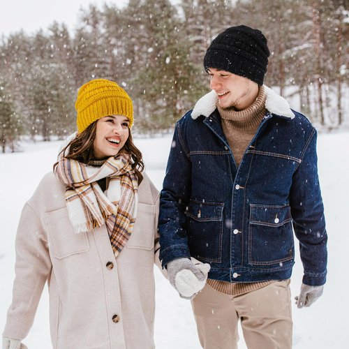 Handepo 6 Pieces Winter Knitted Satin Lined Beanie Hats for Women Satin Lined Cable Thick Cap Slouchy Cable Beanie Hat (Bright Colors)