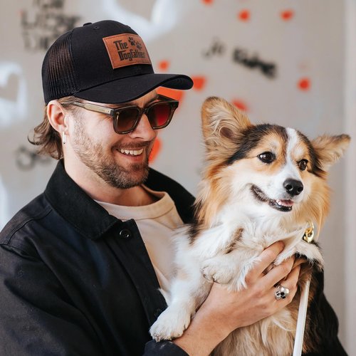 68LDROOTER The Dogfather Trucker Hat for Men, Best Dog Dad Gifts, Adjustable Mesh Back Baseball Cap, Idea (US, Alpha, One Size, The Dog Father)
