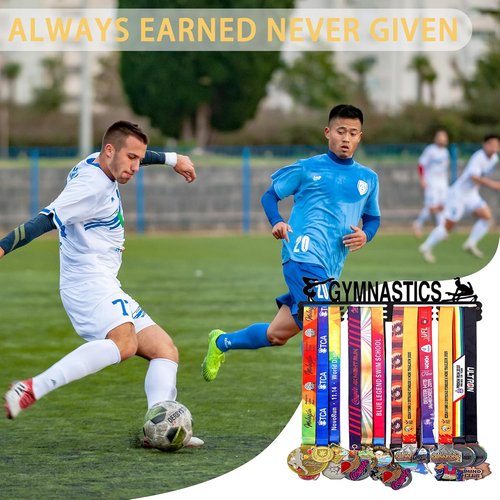 Goutoports Medal Hanger Display Rack - Personalized Award Ribbon Organizer for 60 Medals | Wall Mount Design
