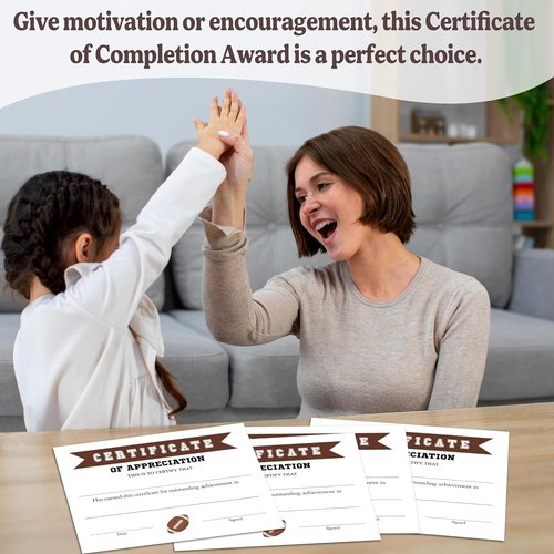 Football Awards Certificates - Achievement Diplomas for Kids | 25 Pack for School Competitions