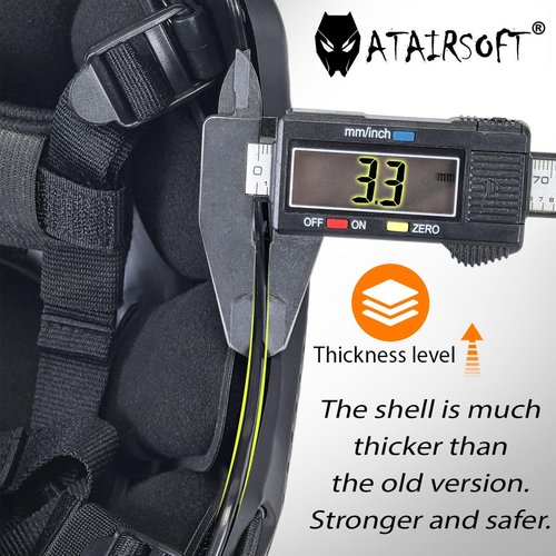 ATAIRSOFT PJ Type Airsoft Helmet Set Tactical Paintball Airsoft Fast Helmet with Cover (MCBK)