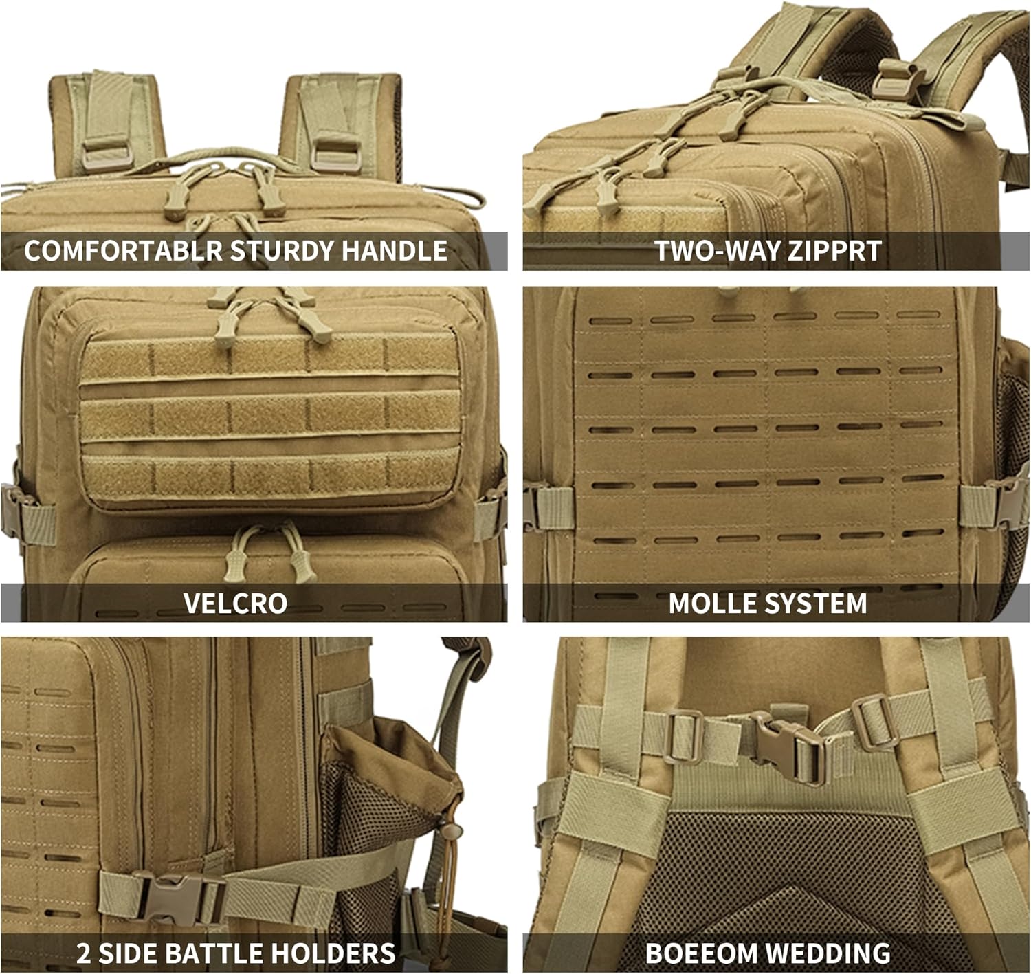 Skiennix Military Tactical Backpack - 45L/25L Assault Pack for Hiking | Unisex Molle Daypack