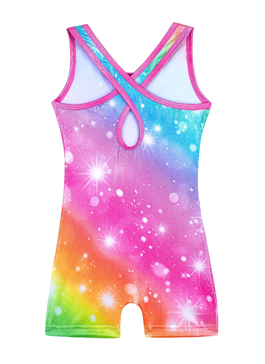HOZIY Gymnastics Leotards for Girls Size 10-12 Years Rainbow Hallowout Cutout BackTumbling Outfits Biketard Practice Ropa De Niña Para Gimnasia Suit
