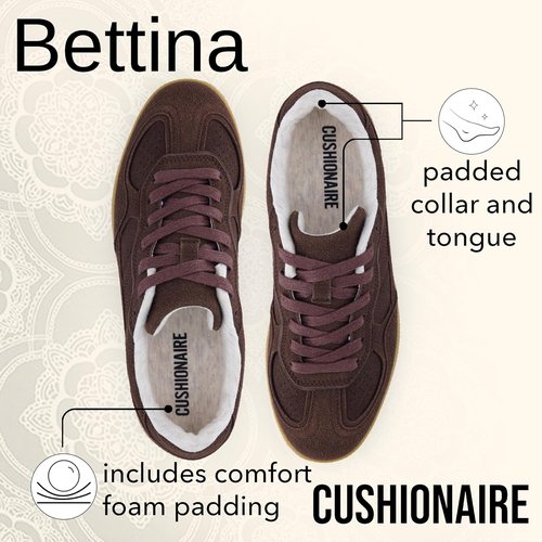 CUSHIONAIRE Bettina Retro Sneakers - Cushioned Insole & Durable Gum Sole for Comfort