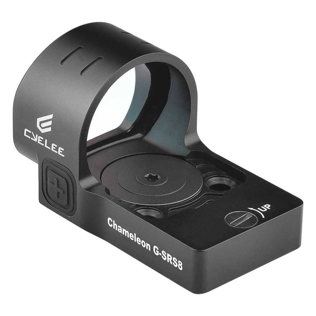 Cyelee Chameleon G-SRS8 Green Dot Sight with STIG-RS for RMR/SRO Footprints - 8MOA Reflex Sight with Large Objective Lens & Motion Deactivated Standby(Similiar to Shake Awake)