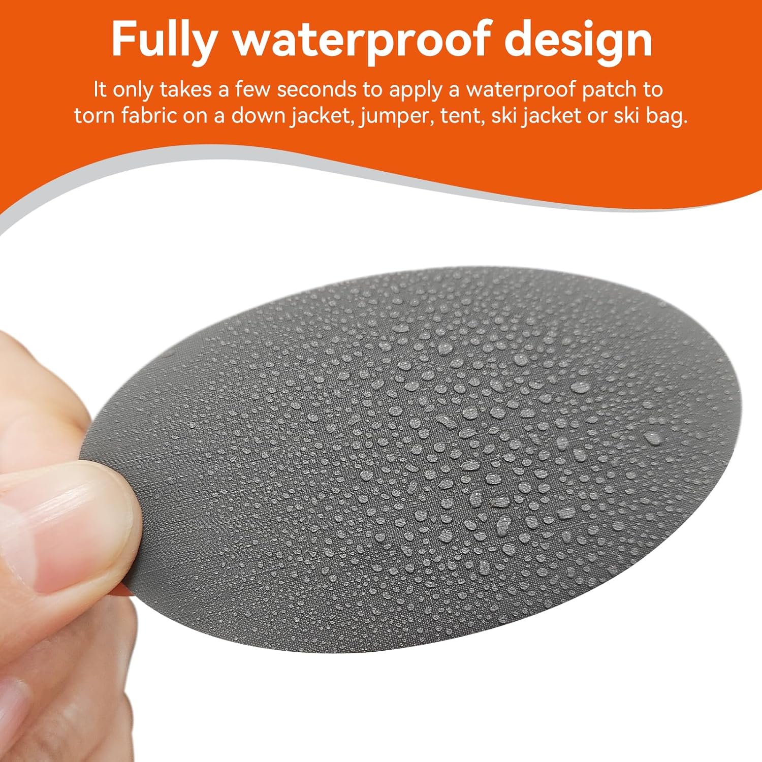 WILDREEDS Waterproof Down Jacket Repair Patches - 12Pcs Self-Adhesive, Tear-Resistant Nylon | Black