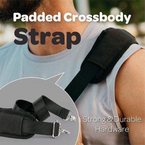 Hydracy 40 Oz Insulated Tumbler Carrier Bag | Crossbody Water Bottle Holder with Strap Sling with Card Sleeve, Walking Insulated Bottle Bag, Gym Accessories for Men & Women, Tumbler not included