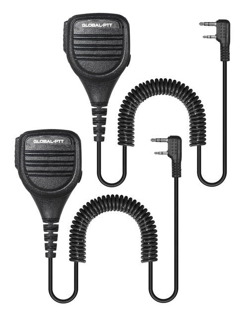 globalptt 2-Pack Handheld Palm Microphone Shoulder Speaker Mic for Global-ptt G0 G5 and Compatible with Rapid Radios Kenwood Radios (K-Type)