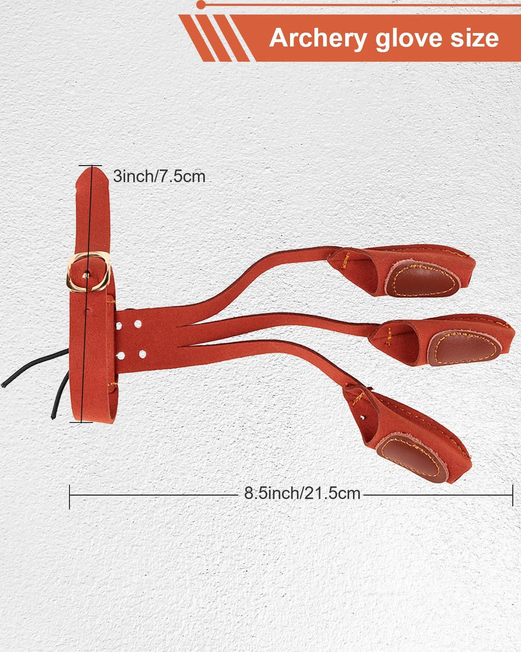 Toparchery Arm Guard & 3-Finger Protective Gloves - Brown for Recurve & Compound Bow Shooting