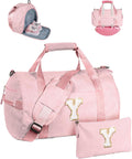Skiennix Personalized Dance Bag - Kids Gym Duffle with Shoe Compartment & Toiletry Bag | Gift for Girls Ages 3-8