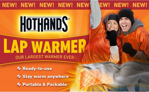 HotHands Lap Warmer - Extra Large 16" X 10" for Up to 8 Hours of Lasting Heat - Tan Color
