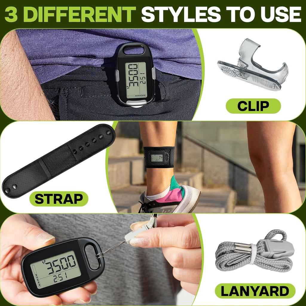 Skiennix Ankle Pedometer Step Counter | Activity Tracker with Clip-On - Tracks Steps & Distance