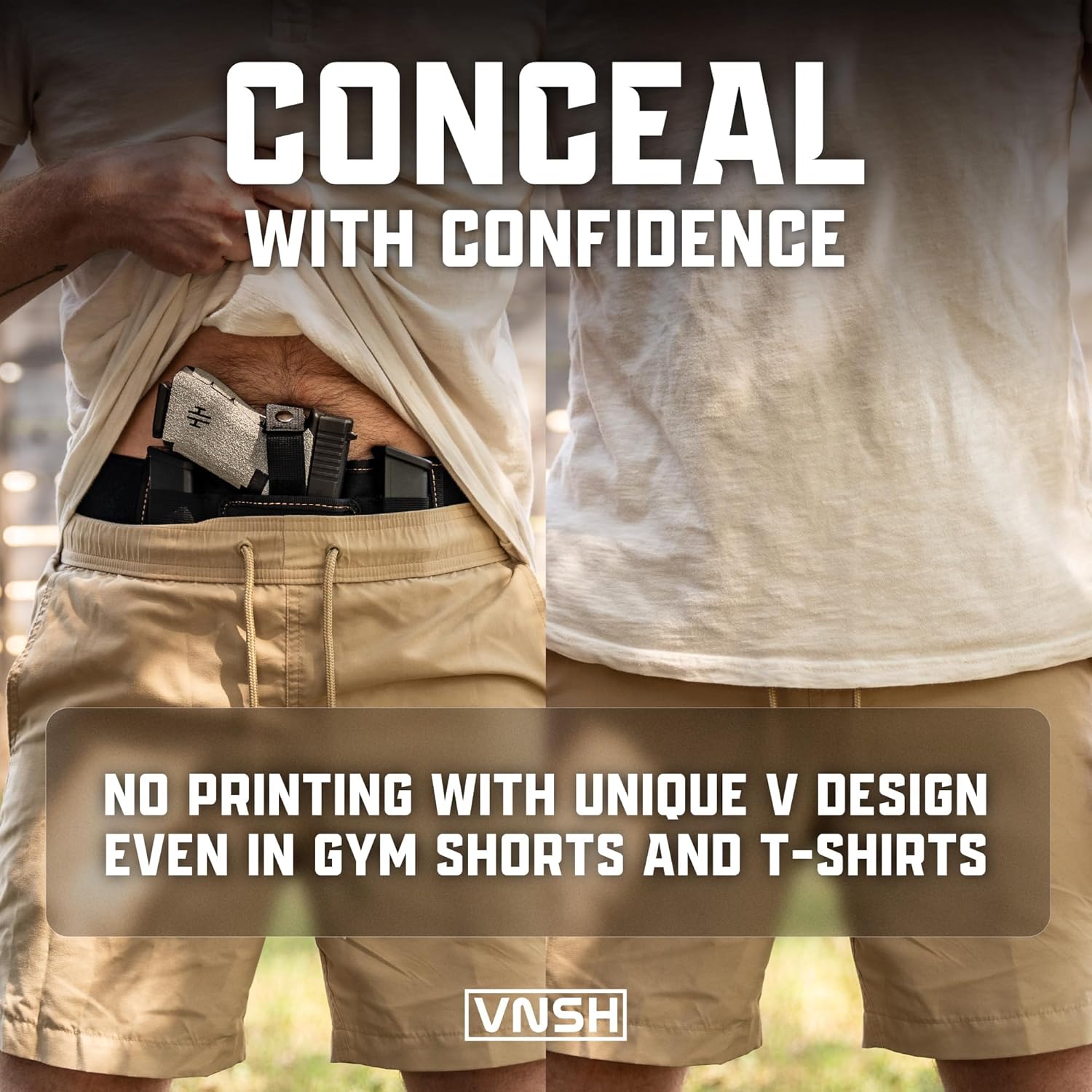 VNSH Belly Band Holster - Comfortable & Secure Concealed Carry | Fits 99% of Handguns with Mag Pouches