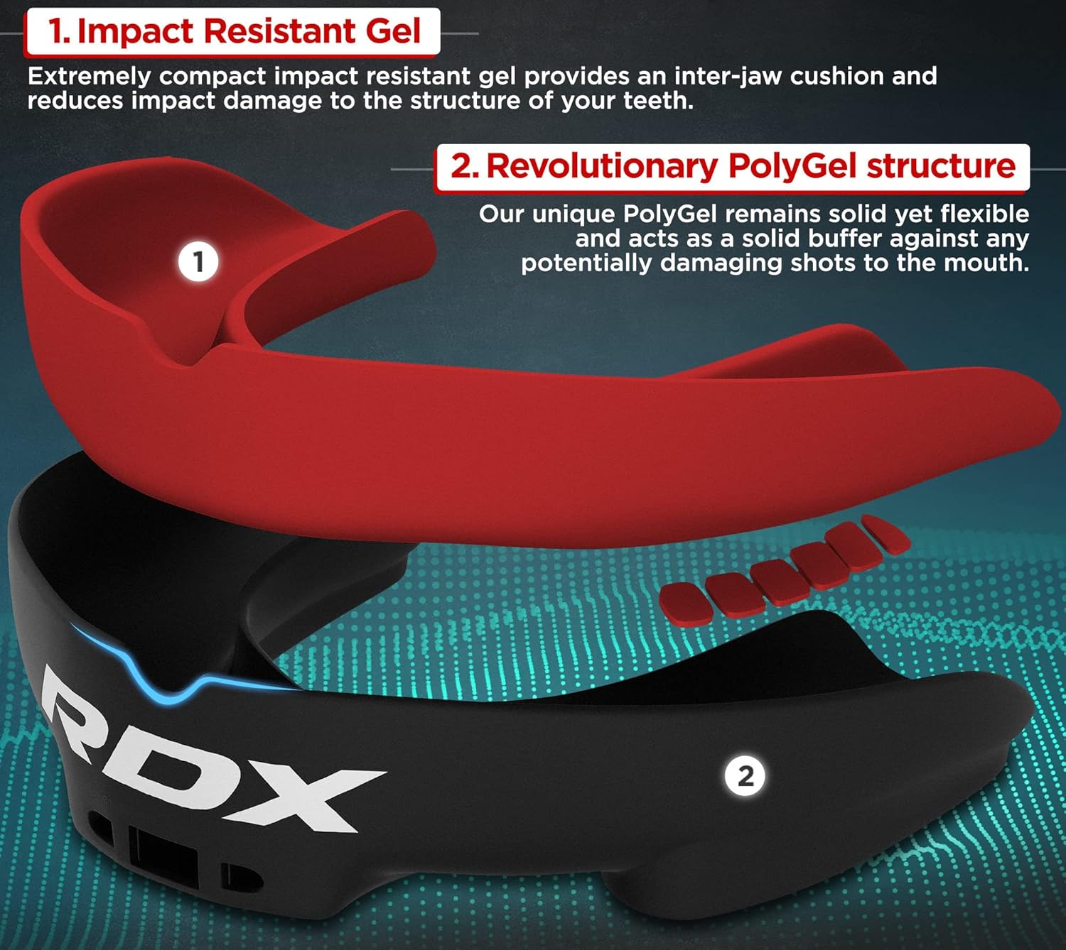 RDX Mouth Guard - Adult Gum Shield for Boxing, MMA, Kickboxing | Includes Storage Case, Perfect for Ages 12+