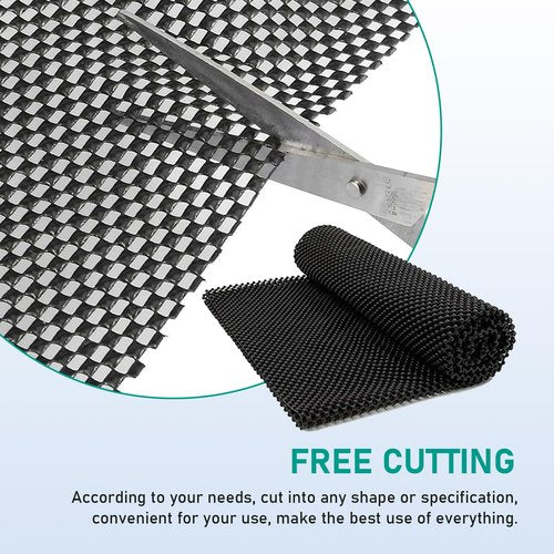 Sodcay Pack-1 Car Trunk Anti-Slip Mat, 3.93 Ft x 3.28 Ft Multi-Function Flexible Cuttable Roof Table Protector, Waterproof Anti-Scratch Foldable Vehicle Cargo Net Mat, Universal for Cars Home (Black)