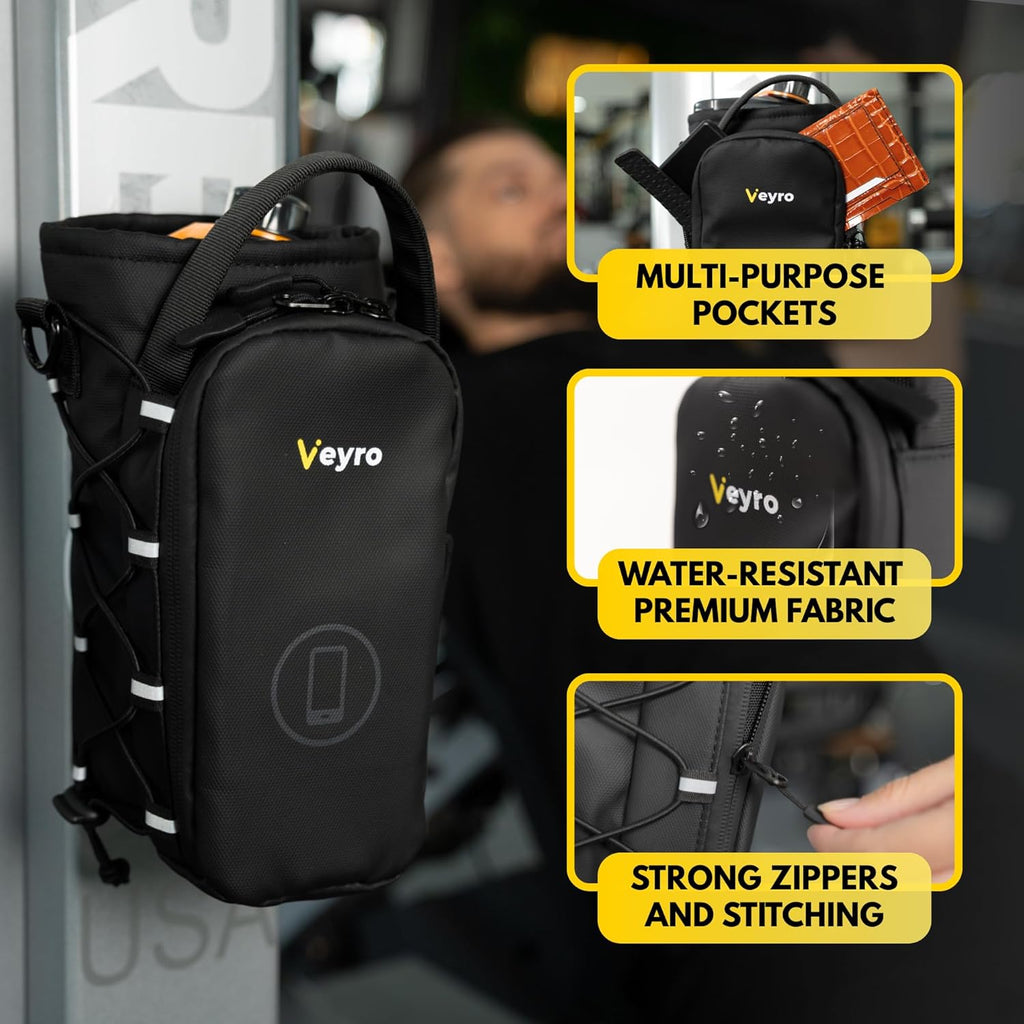 Veyro Magnetic Gym Bag - Strong Magnetic Phone Holder & Compact Crossbody Pouch - Black