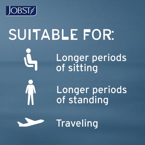 JOBST ACTIVA Athletic 8-15 mmHg Compression Socks for Travel and Sports, Designed for Women and Men, Knee High, Closed Toe, Black, Large