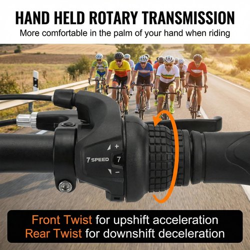 Tailcle Seven Speed Gear Shifter, Gear Shifter 7 Speed Bicycle Revoshift SL-RS25-7R Shift Lever Bicycle Twist Grip for MTB Folding Mountain Bike (RS25-7 Speed Shifter)