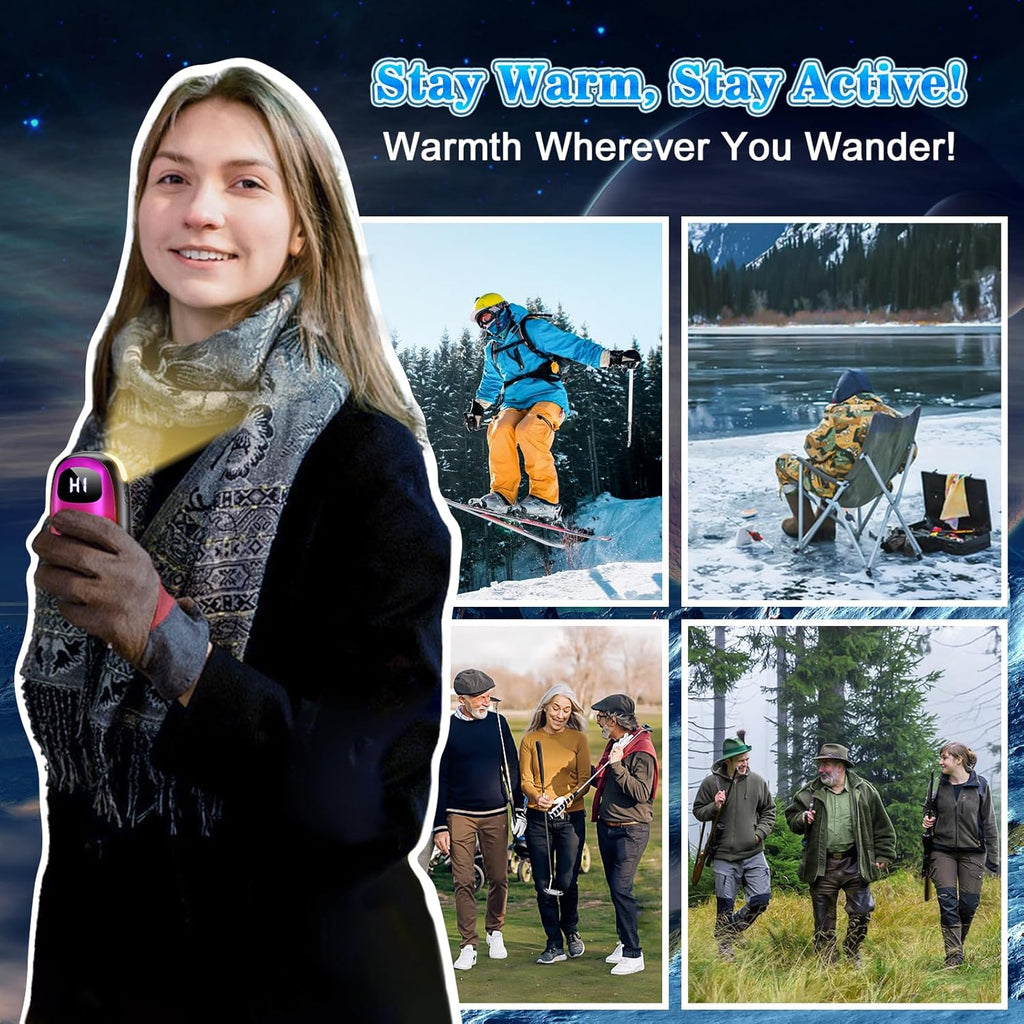 Skiennix Rechargeable Hand Warmers - Dual-Sided Heating with LED Display & Flashlight, Max 127℉, 13Hrs Long Lasting for Outdoor Activities