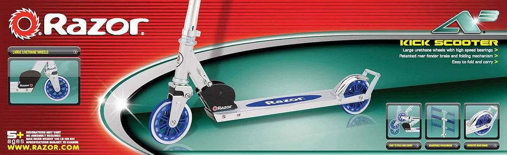 Razor A3 Kick Scooter for Kids - Lightweight, Foldable Design with Larger Wheels & Front Suspension