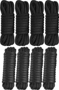 Marine Grade Dock Lines Bundle - 1/2" x 15ft & 3/8" x 20ft Double Braided Nylon Ropes - 4 Pack with 12" Loops