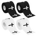 4 Pcs Christian Athletic Tapes Religious Sport Tape with Cross White Black Cross Athletic Wrist Tapes for Sports Gymnastics Tennis Baseball Boxing Athlete First Aid Injury Wrap, 2inx23ft