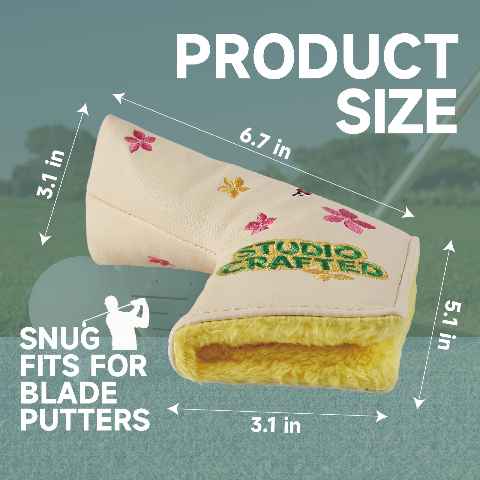 Studio Crafted Honolulu Hawaii Hula Girl Golf Blade Putter Headcover Magnetic Closure
