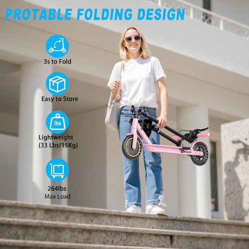 Electric Scooter - Folding E-Scooter for Adults with Seat | 350W Motor, 19MPH, 21-Mile Range