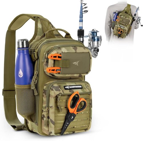 KastKing BlowBak Tactical Sling Tackle Bag - Lightweight Fishing Backpack for Gear Storage | Perfect Gift for Men