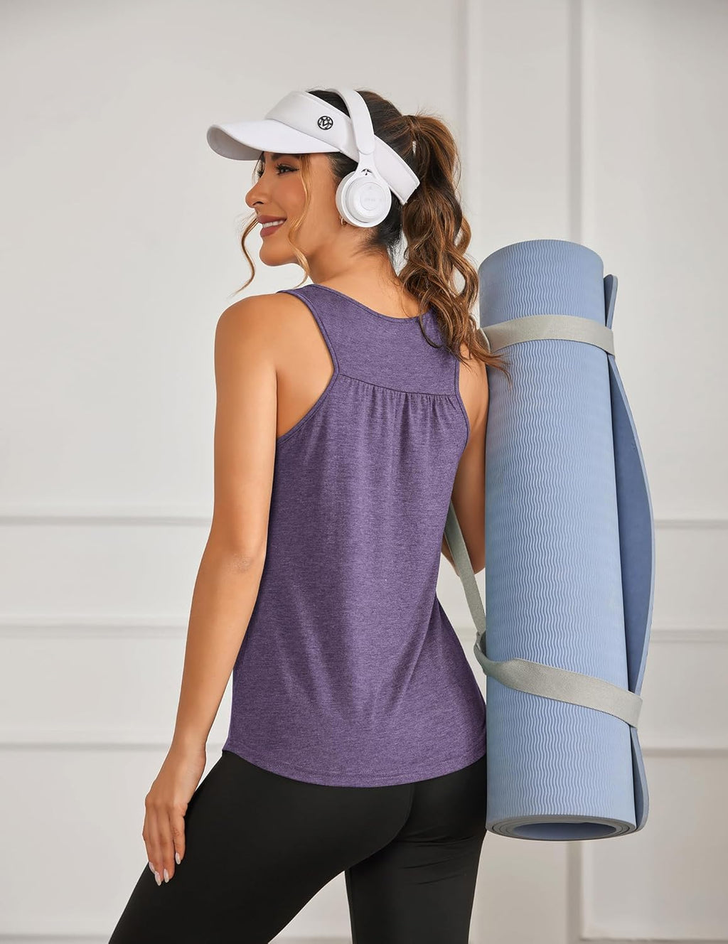PINSPARK Workout Tops for Women - Lightweight Racerback Tank Tops | Sleeveless Athletic Gym Shirts, 2 Pack S-3XL