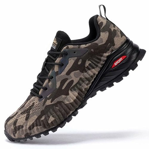 Kricely Men's Trail Running Shoes Fashion Hiking Sneakers for Men Camo Tennis Cross Training Shoe Mens Casual Outdoor Walking Footwear Size 13 X-Wide