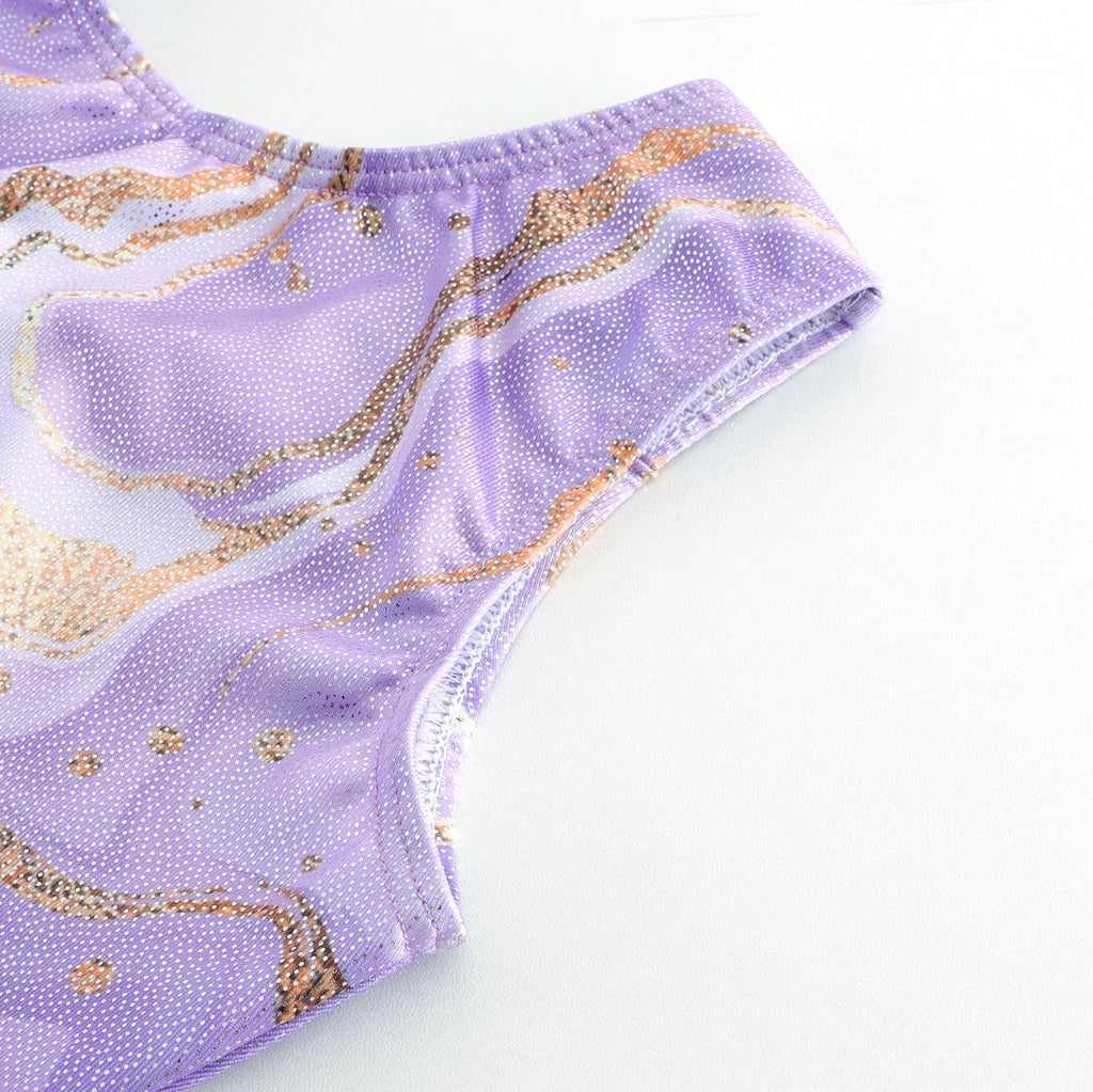 HOZIY Gymnastics Leotards for Girls 9-10 Years Biketard Tumbling Outfits Toddlers Girl Kids Sparkly Sparkle Voilet Purple Lavender Marble Dance Clothing Clothes Glitter