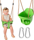 Acorn Adventures Toddler Swing Seat - Weather-Resistant Baby Bucket Swing for Outdoor Fun | Adjustable Ropes, Easy Install - Green
