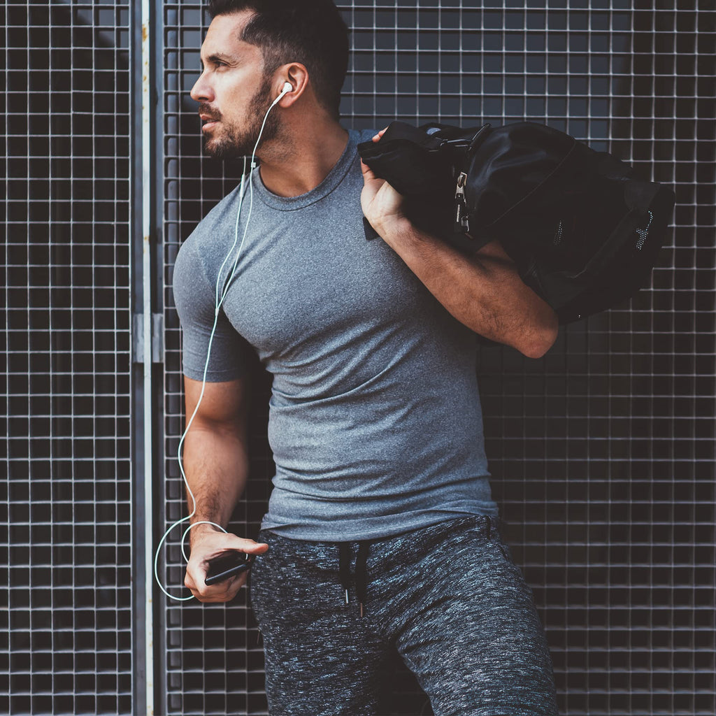 MLYENX 5 Pack Workout Shirts for Men Quick Dry Moisture Wicking Mens Gym Shirts Athletic T-Shirts