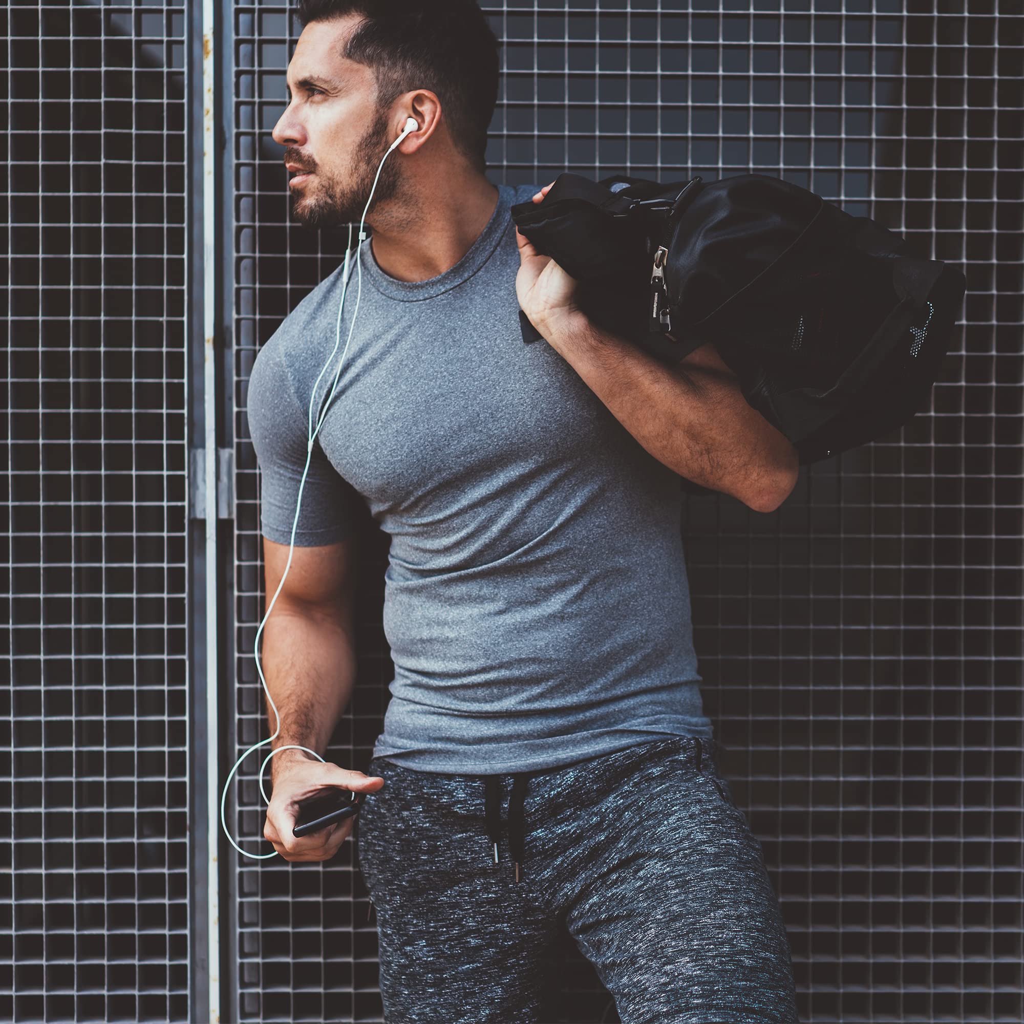 MLYENX 5 Pack Workout Shirts for Men Quick Dry Moisture Wicking Mens Gym Shirts Athletic T-Shirts