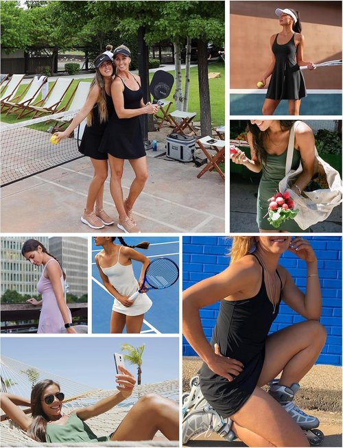 Heathyoga Tennis Dress for Women - Athletic Style with Shorts & Pockets | Perfect for Golf & Sports