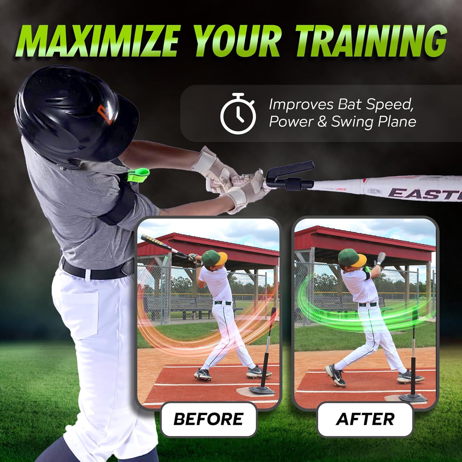 SWINGRAIL Baseball Hitting Trainer - Improve Bat Speed & Swing Mechanics | Ideal for Ages 9+