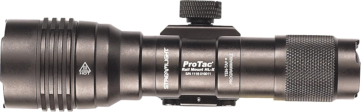 Streamlight 88066 ProTac Rail Mount HL-X Tactical LED Flashlight - 1000 Lumen, Ten-TAP Programmable, Black