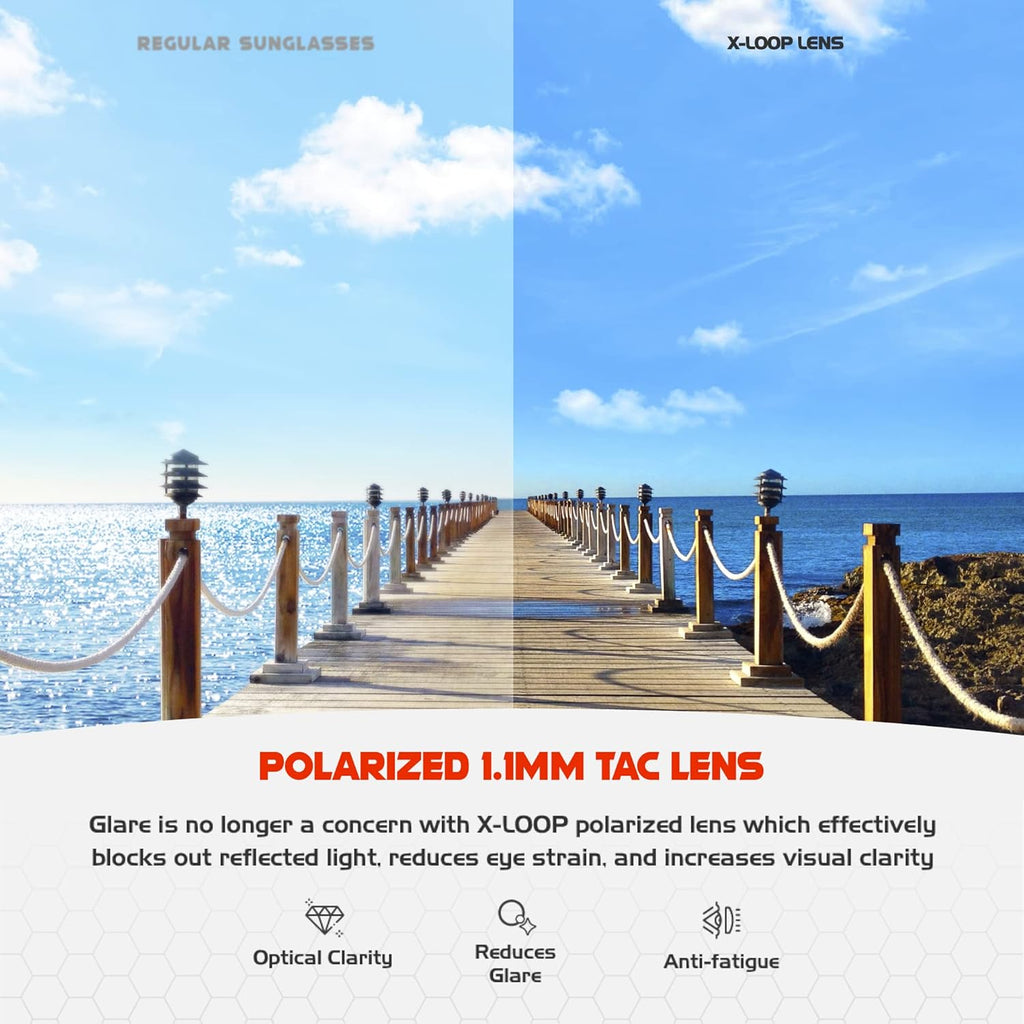 X LOOP Polarized Sports Sunglasses - UV400 Protection for Men | Ideal for Baseball, Running, Cycling, Golf