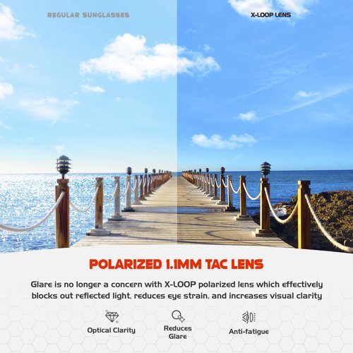 X LOOP Polarized Sports Sunglasses for Men - Wrap Around UV400 Baseball Running Cycling Driving Fishing Golf Glasses