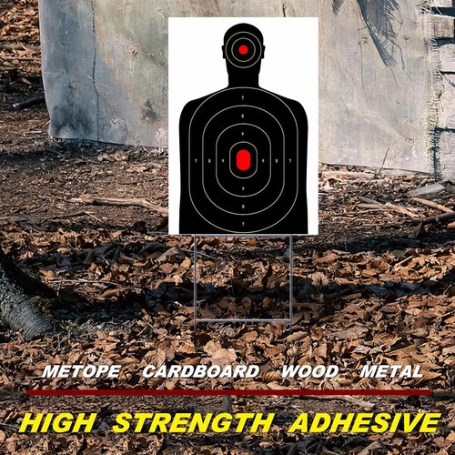 Atflbox Silhouette Splatter Targets - 12x18 Inch Adhesive Stickers in Bright Fluorescent Yellow for Easy Visibility